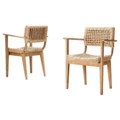 Audoux & Minet for Vido Pair of Armchairs in Braided Hemp 