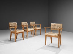 Audoux & Minet for Vido - Ensemble de quatre fauteuils à ourlet tressé