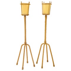 Audoux Minet Four-Legged Rope Floor Lamps, France