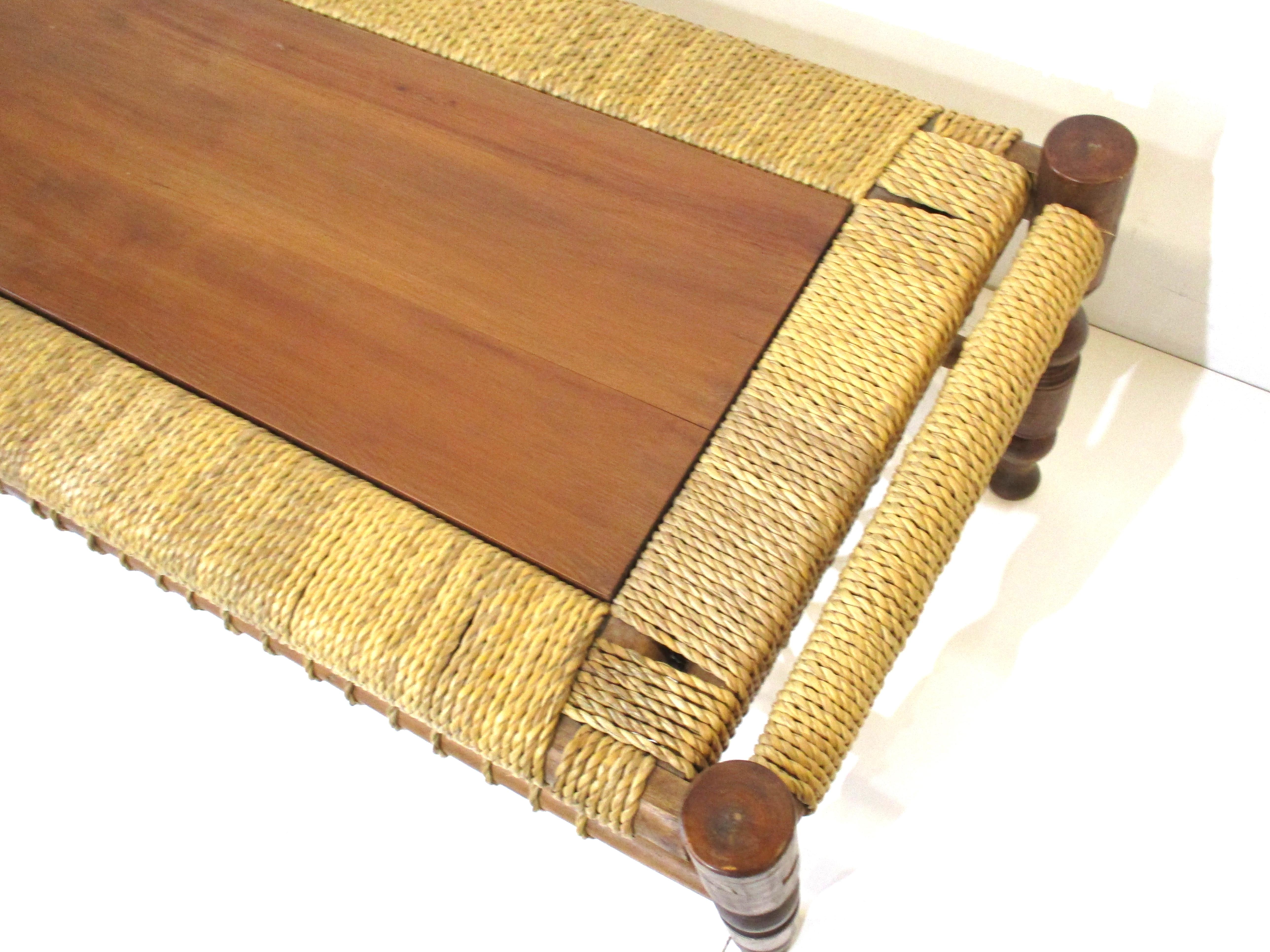 Audoux Minet French Mid Century Rope Coffee Table 6