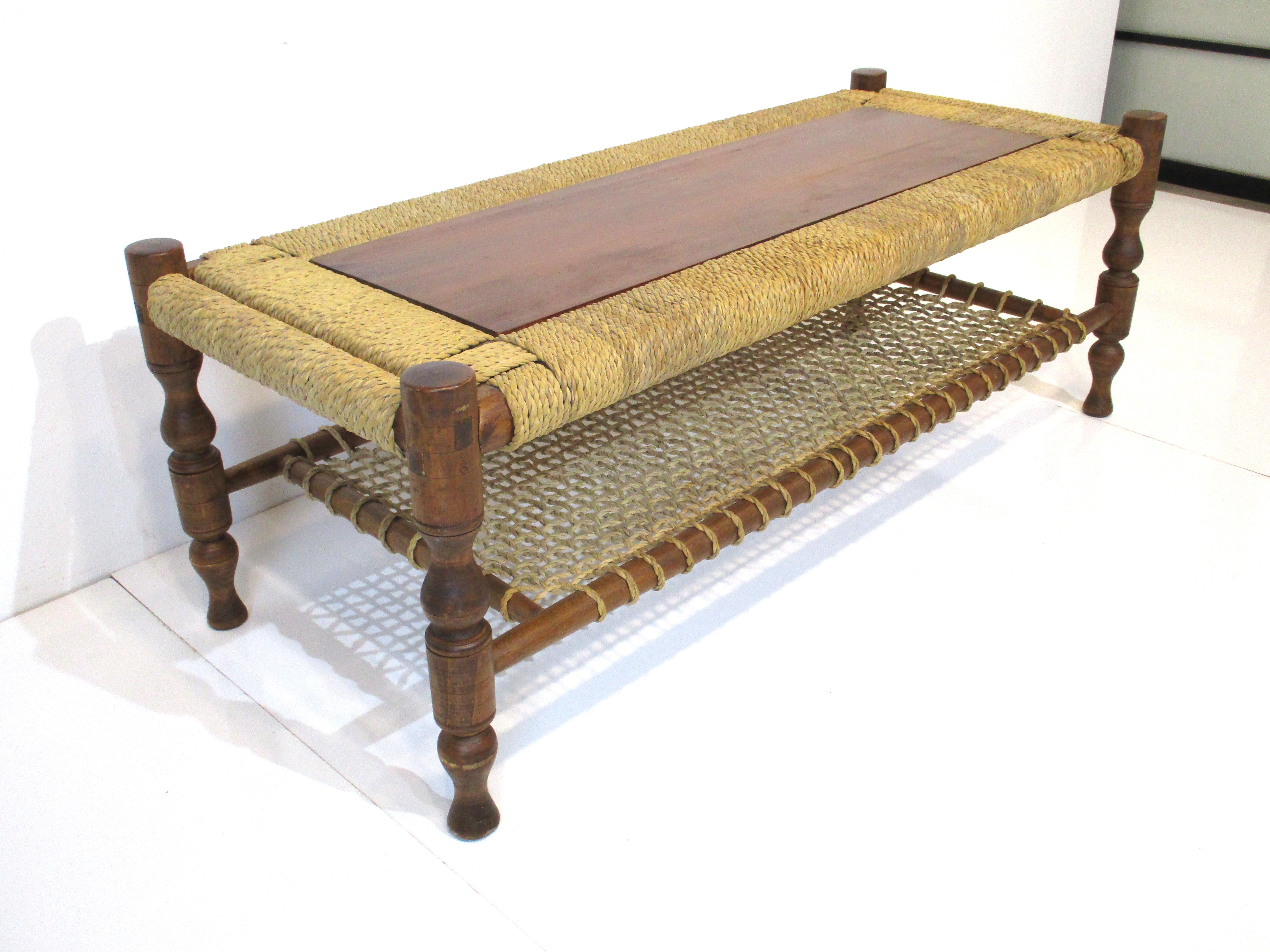 Audoux Minet French Mid Century Rope Coffee Table 9