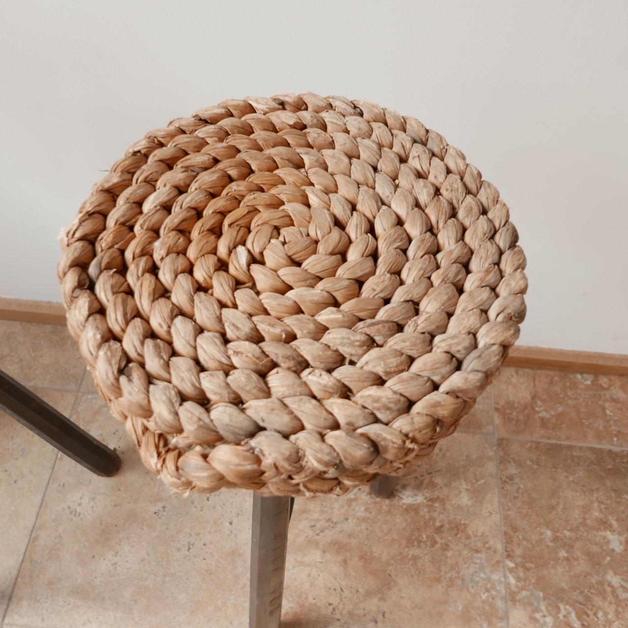 20th Century Audoux-Minet French Mid-Century Rope Cord Bar Stools '4'