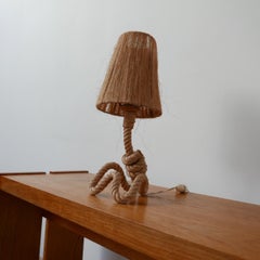Audoux-Minet French Mid-Century Rope Cord Table Lamp