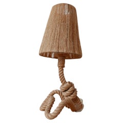 Audoux-Minet French Mid-Century Rope Cord Table Lamp