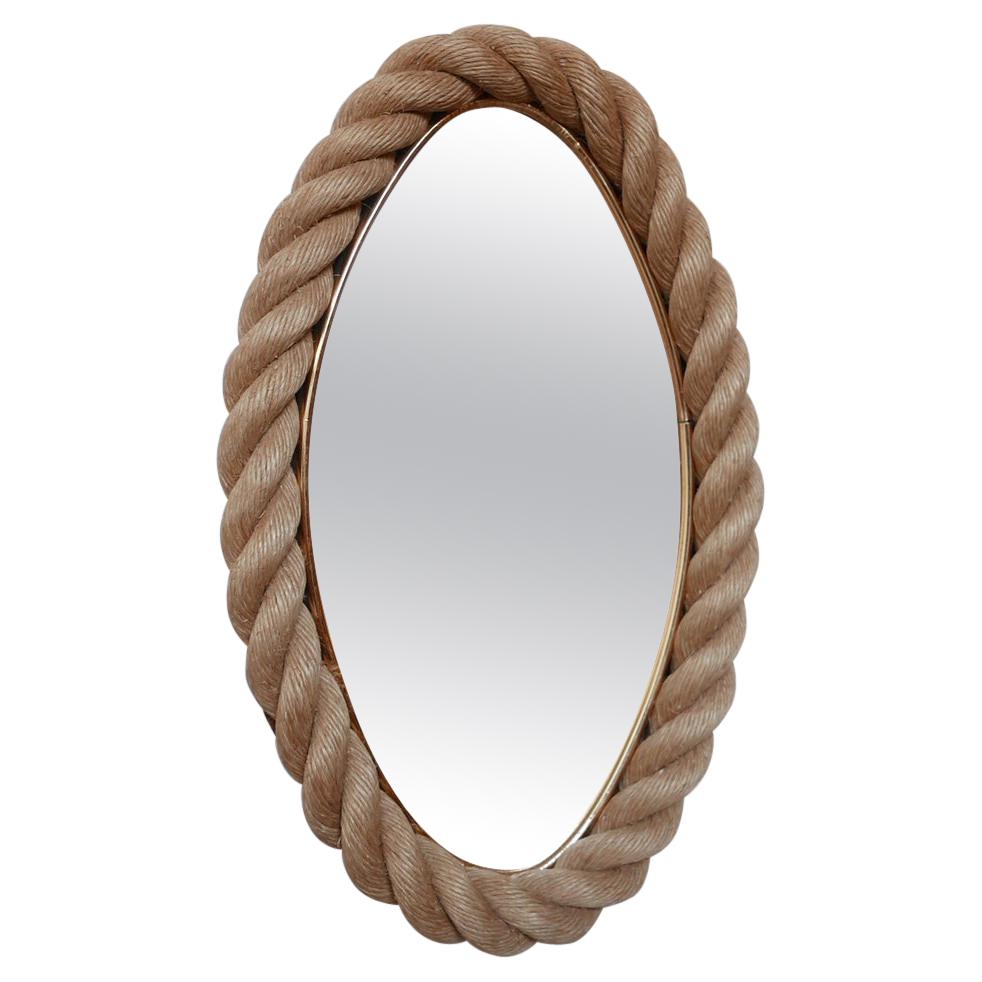 Audoux-Minet French Mid-Century Rope Mirror