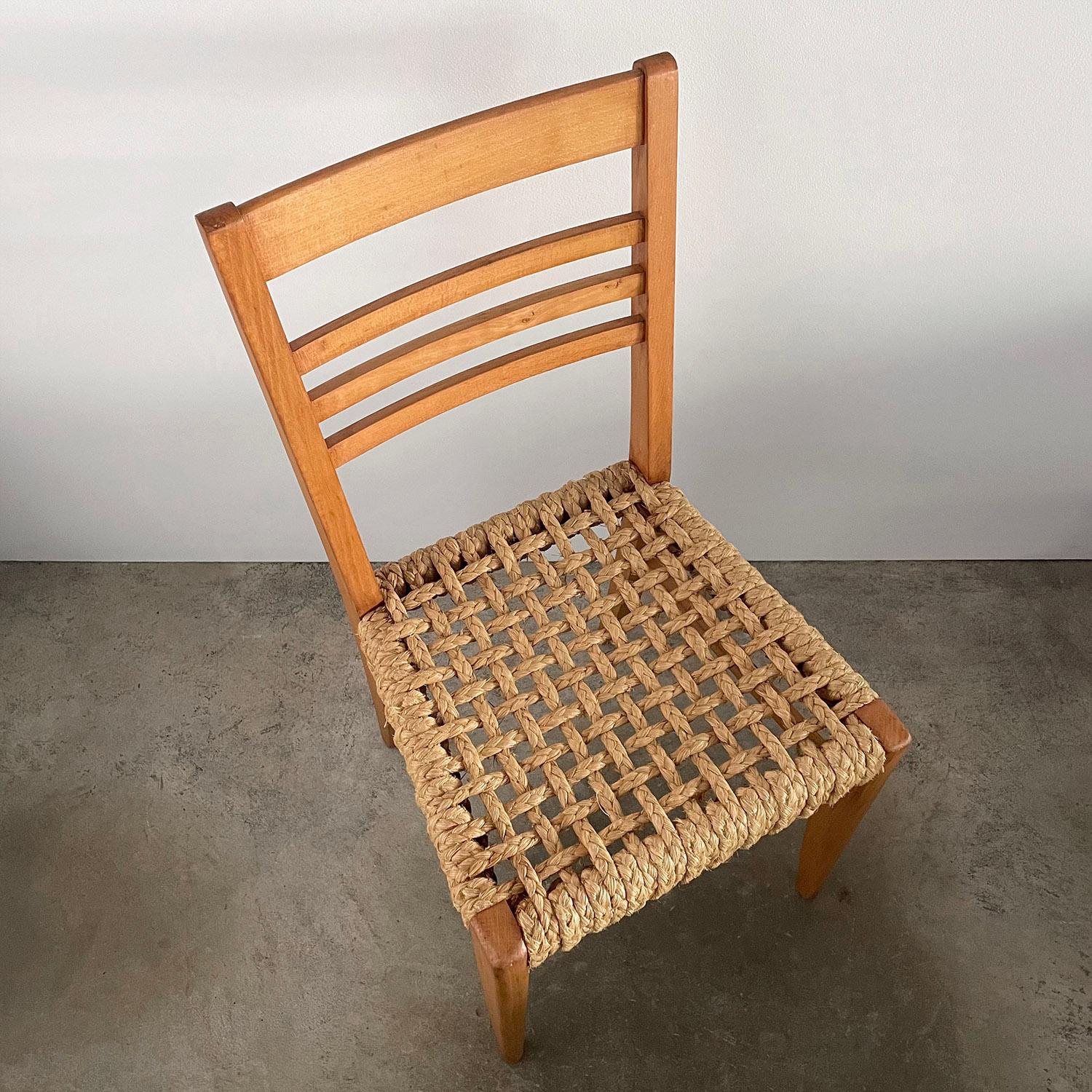 Audoux Minet Französisch Oak & Rope Side Chair  im Angebot 13