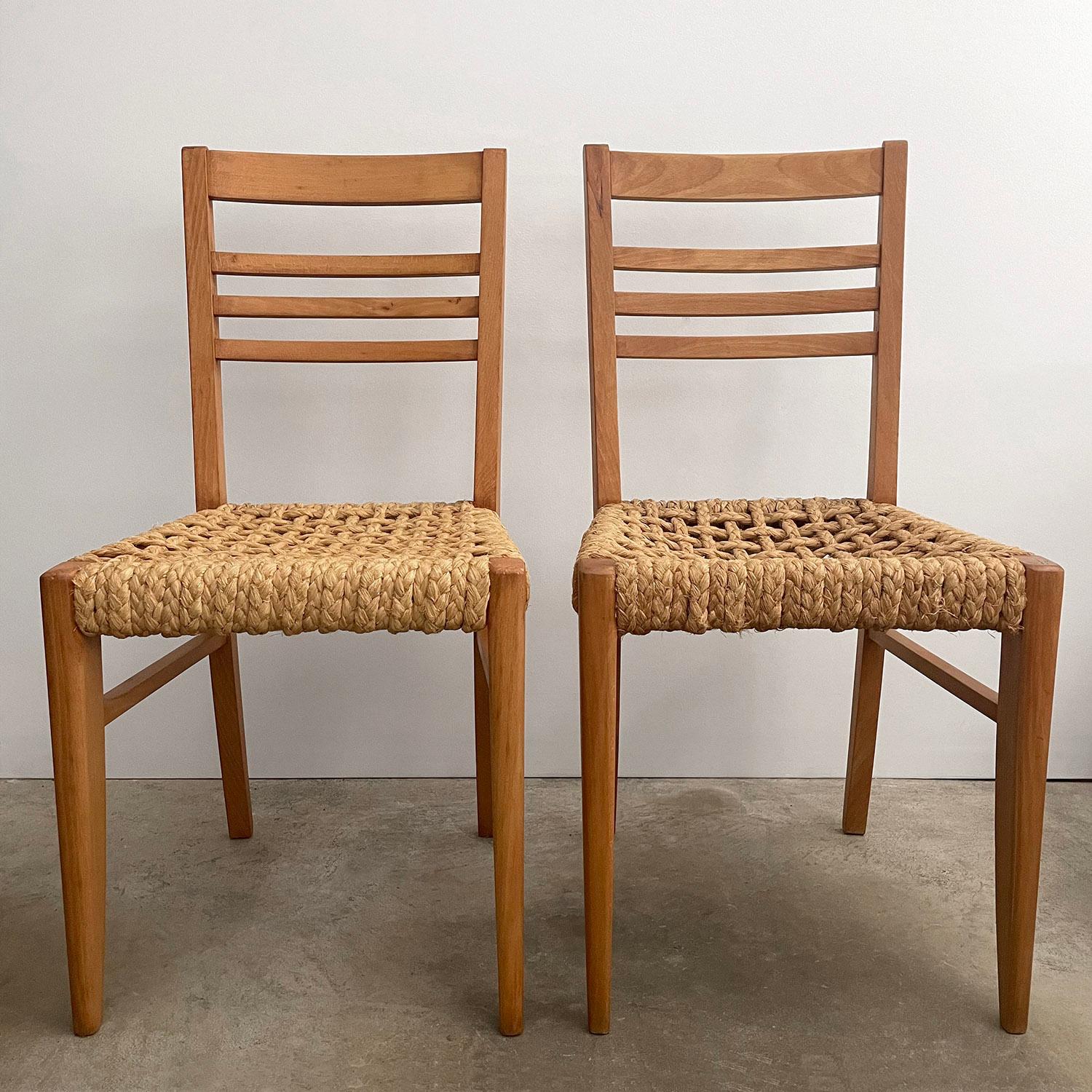 Audoux Minet Französisch Oak & Rope Side Chair  im Angebot 14