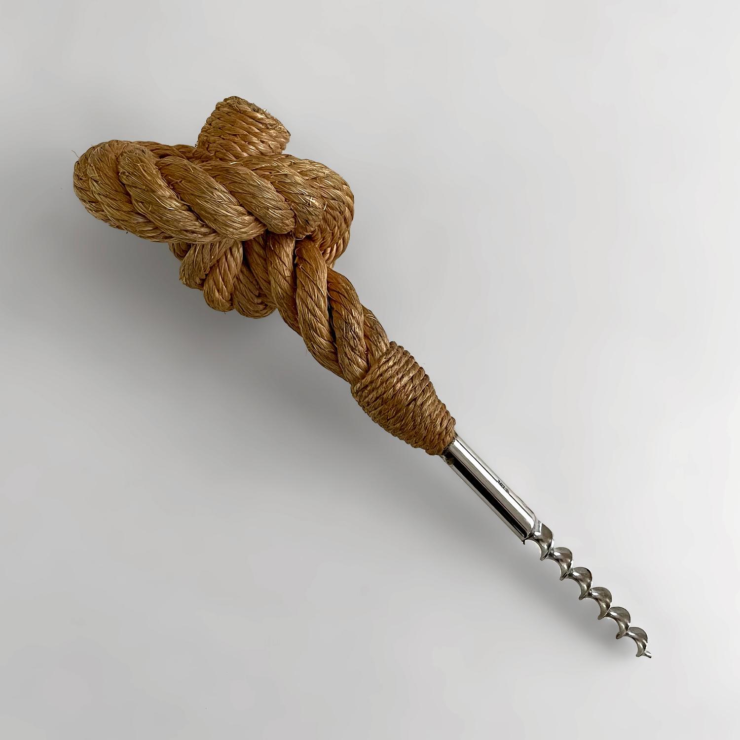 Audoux Minet French Rope Corkscrew Wine Opener In Good Condition For Sale In Los Angeles, CA