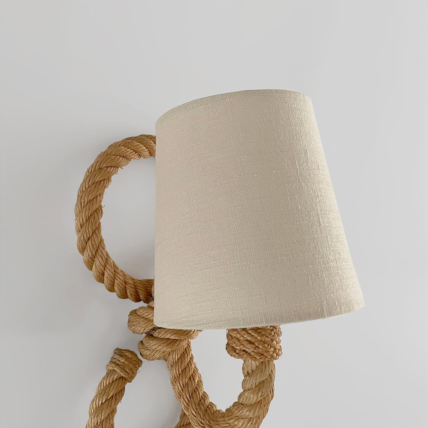 Audoux Minet French Rope Single Sconce  In Good Condition For Sale In Los Angeles, CA
