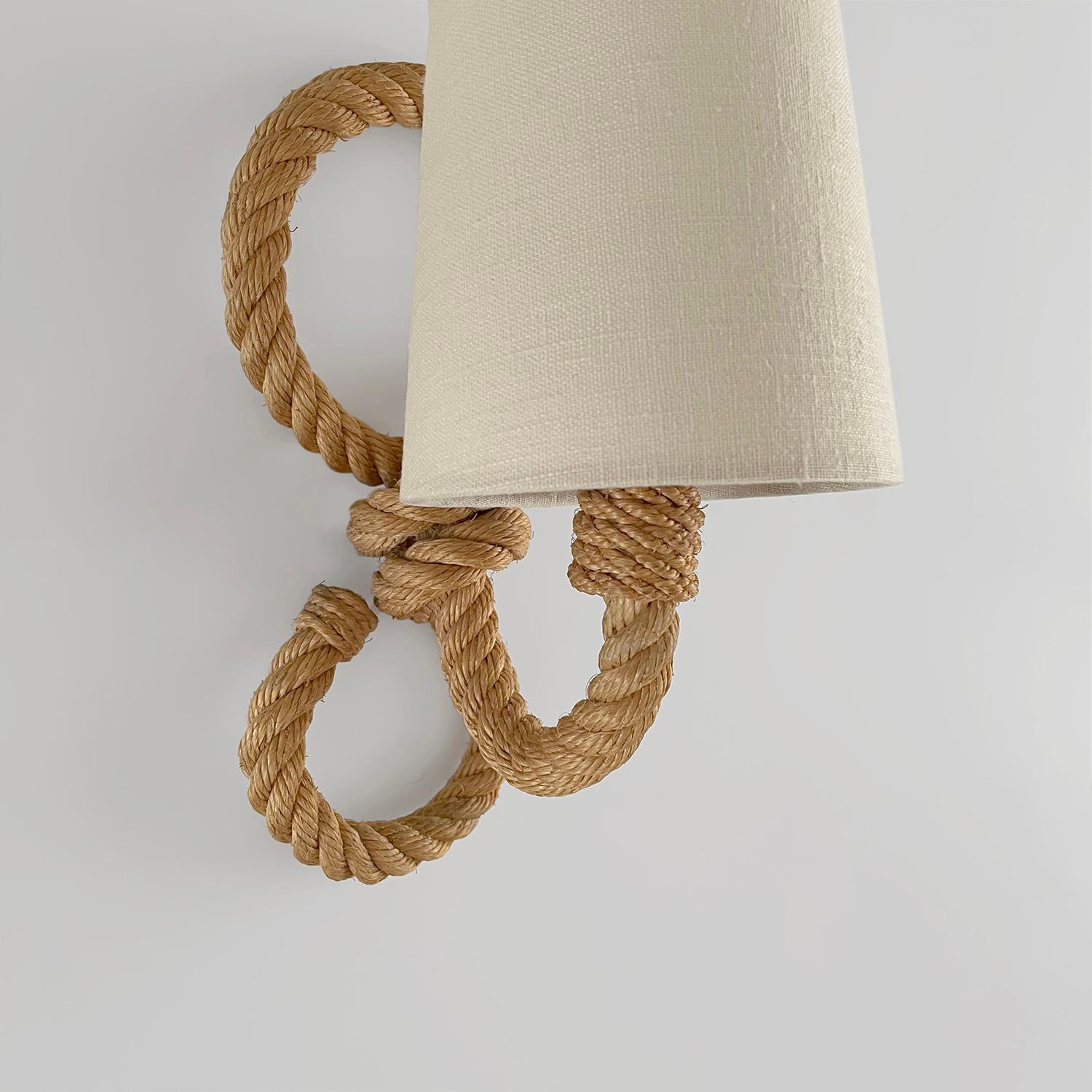 Mid-20th Century Audoux Minet French Rope Single Sconce  For Sale