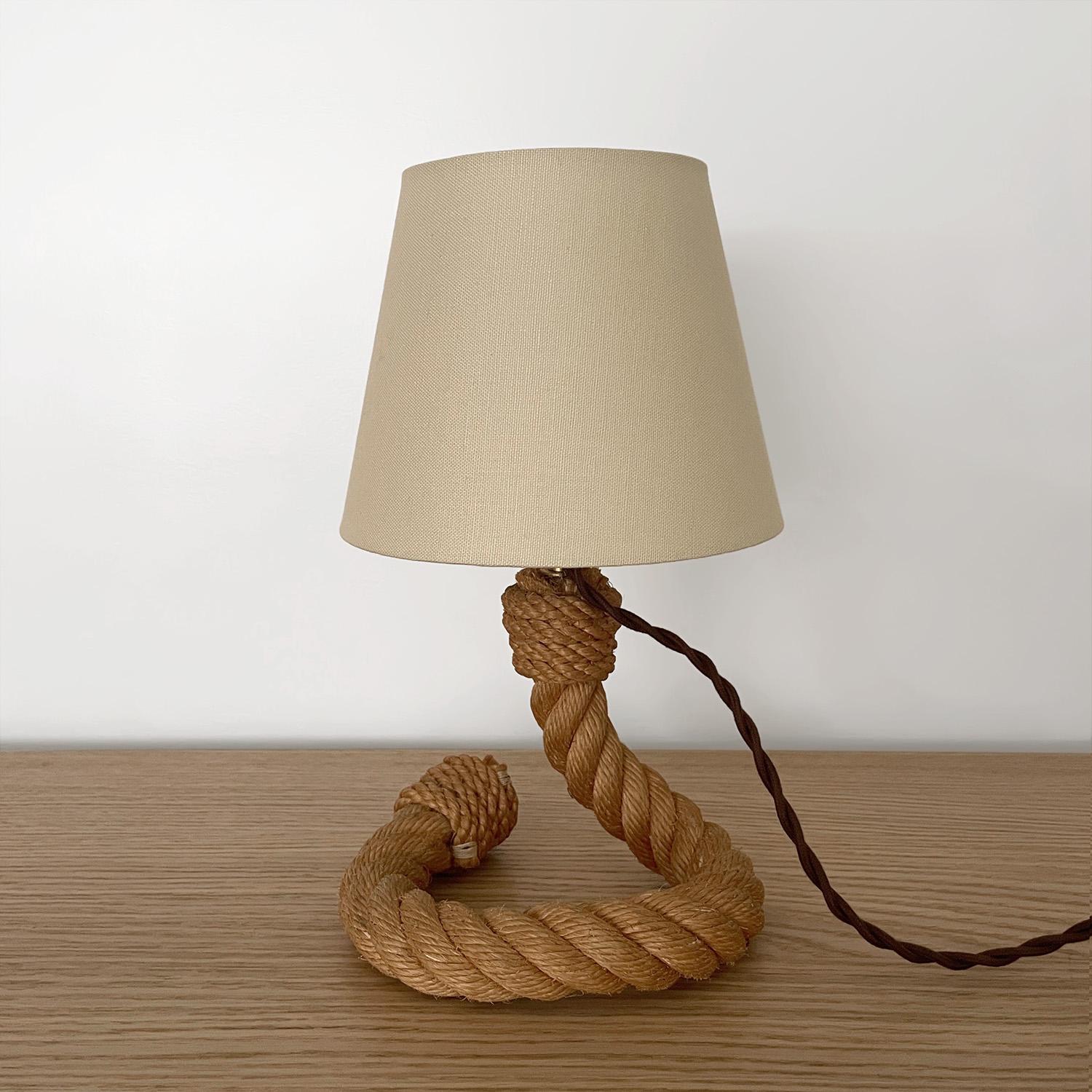 Audoux Minet Lampe à poser sur corde - Rewire for US Bon état - En vente à Los Angeles, CA