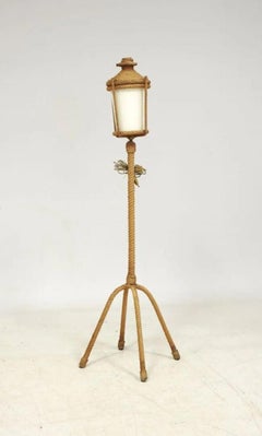Audoux-Minet , lampadaire en corde circa 1950/1960