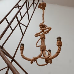 Audoux-Minet Mid-Century French Rope Chandelier