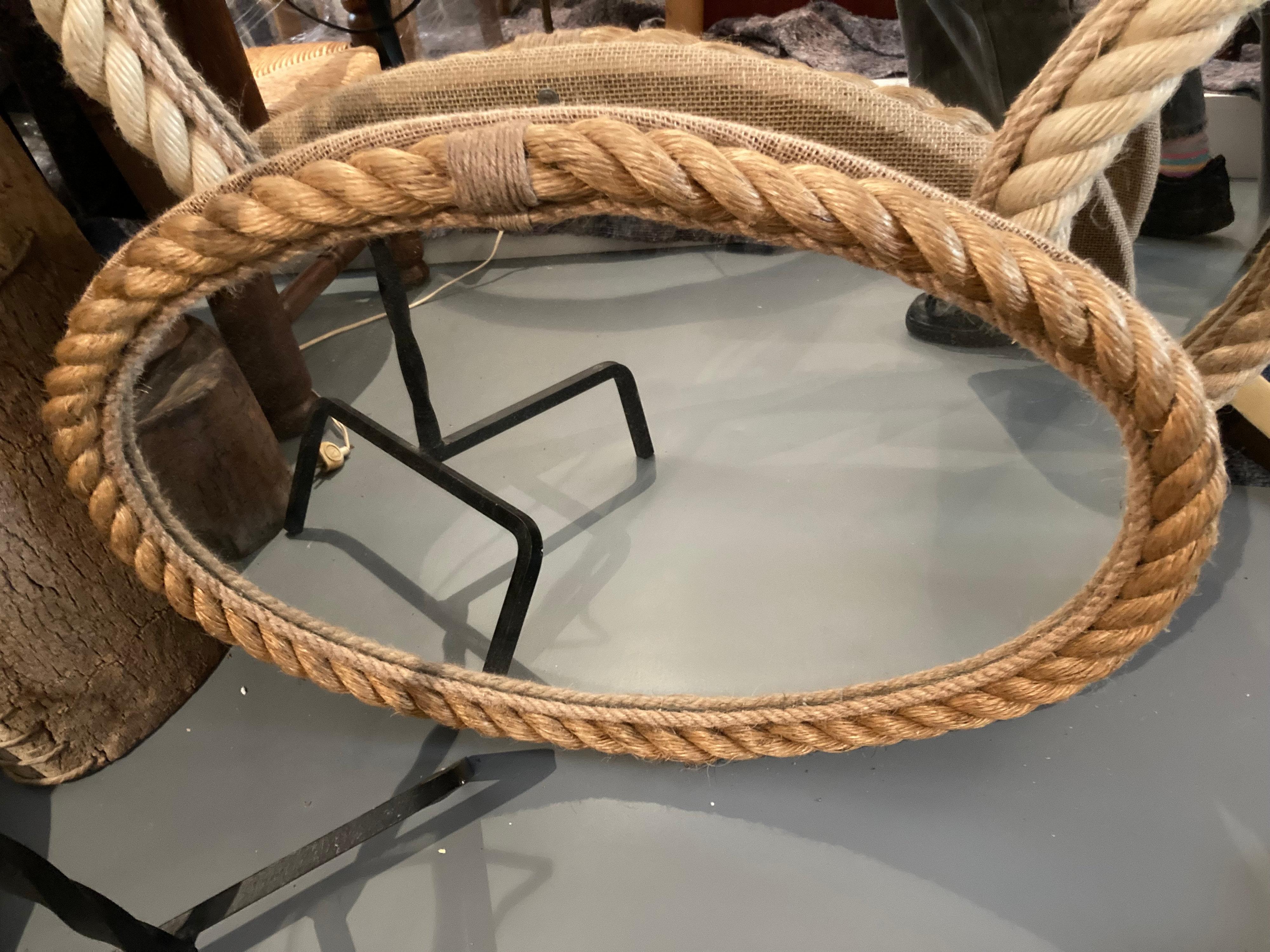 Mirror Audoux Minet, Oval rope-edged mirror