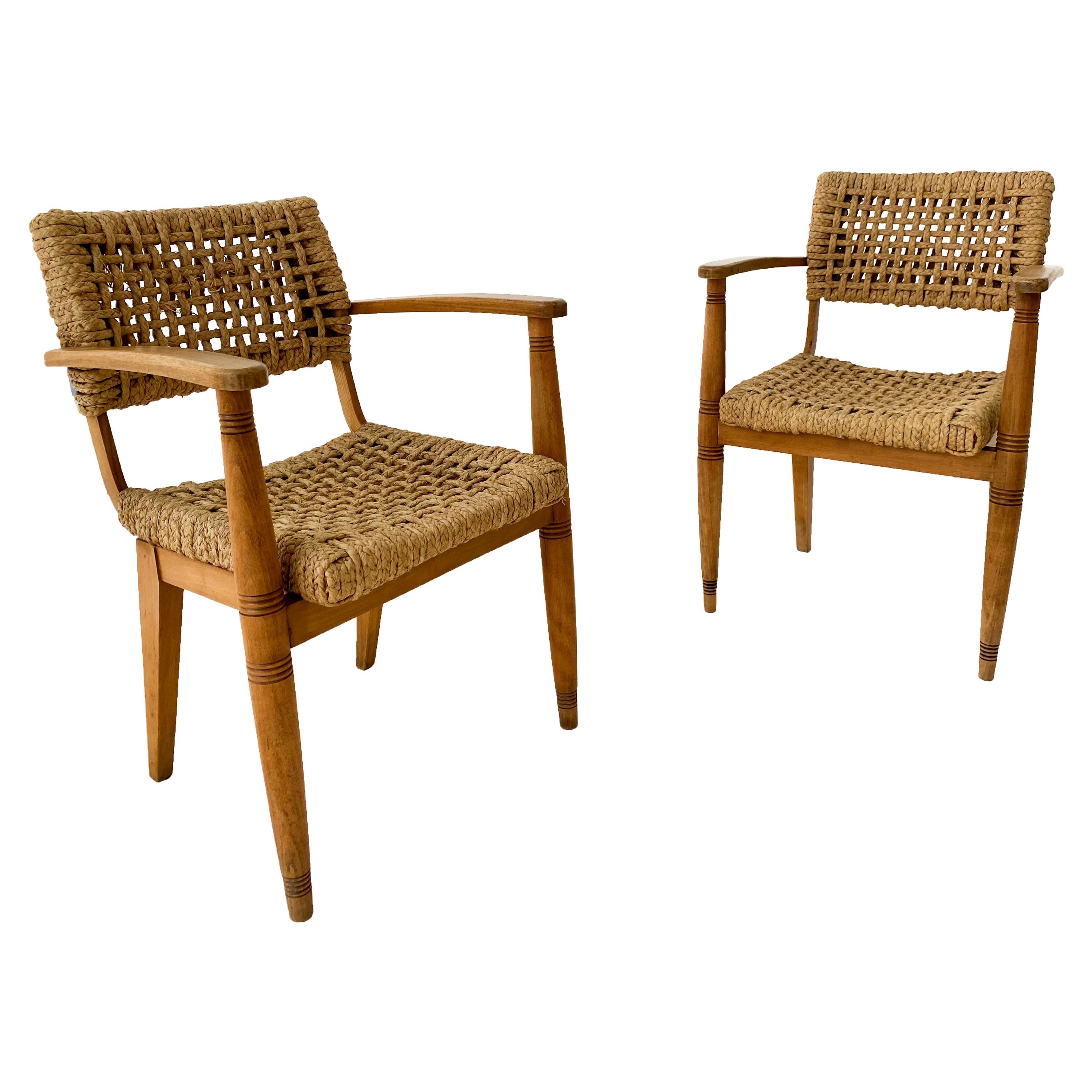 Audoux & Minet Pair of Armchairs, circa 1940, France