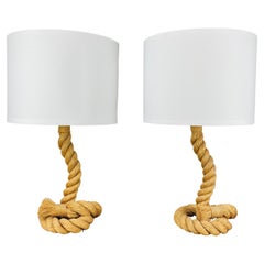 Vintage Audoux Minet pair of cord lamps 