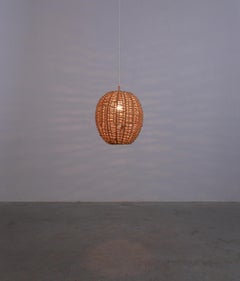 Audoux Minet Pendant Lamp Made from Rope and Brass, France, 1950