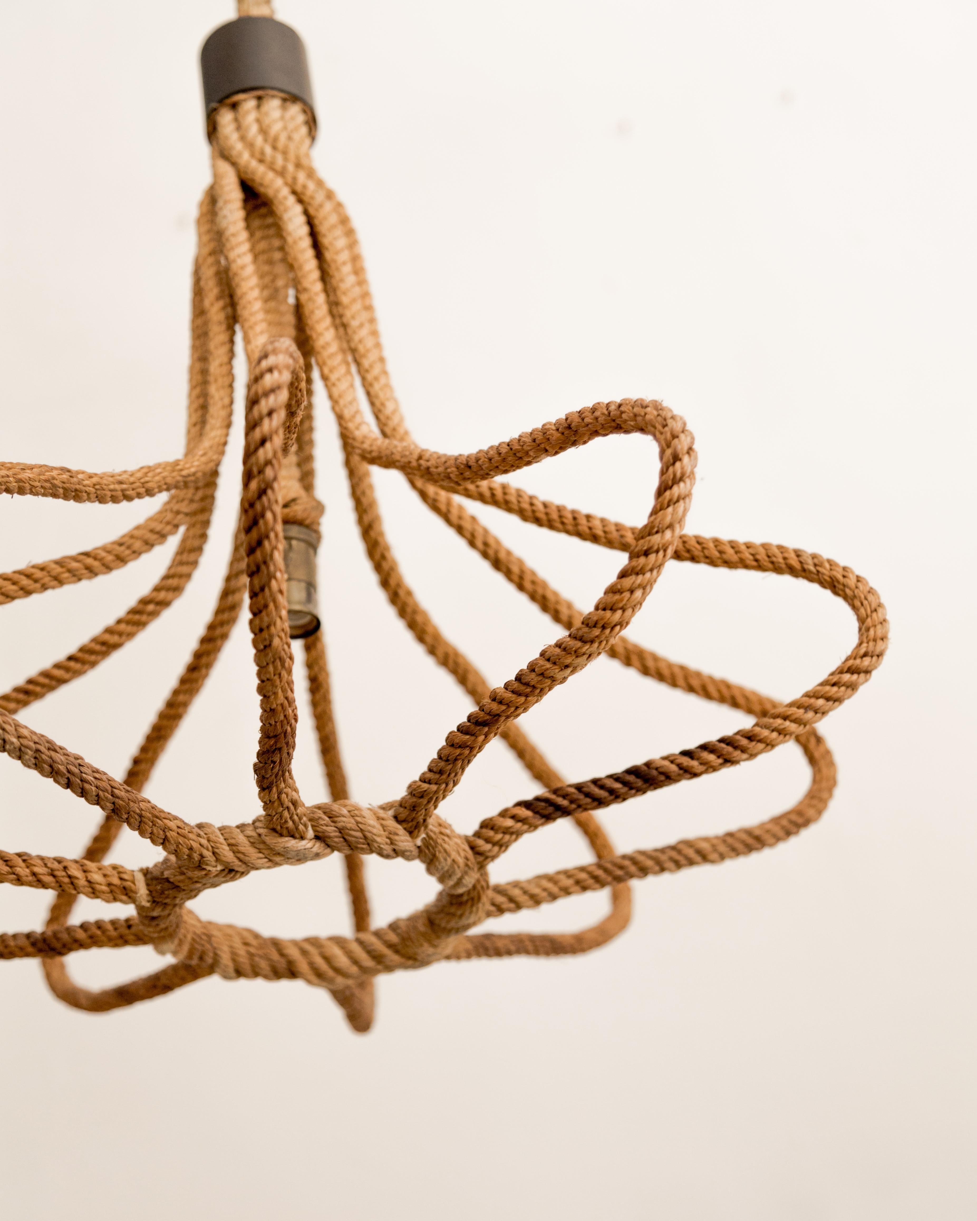 Rope Audoux Minet  Pendant Light For Sale