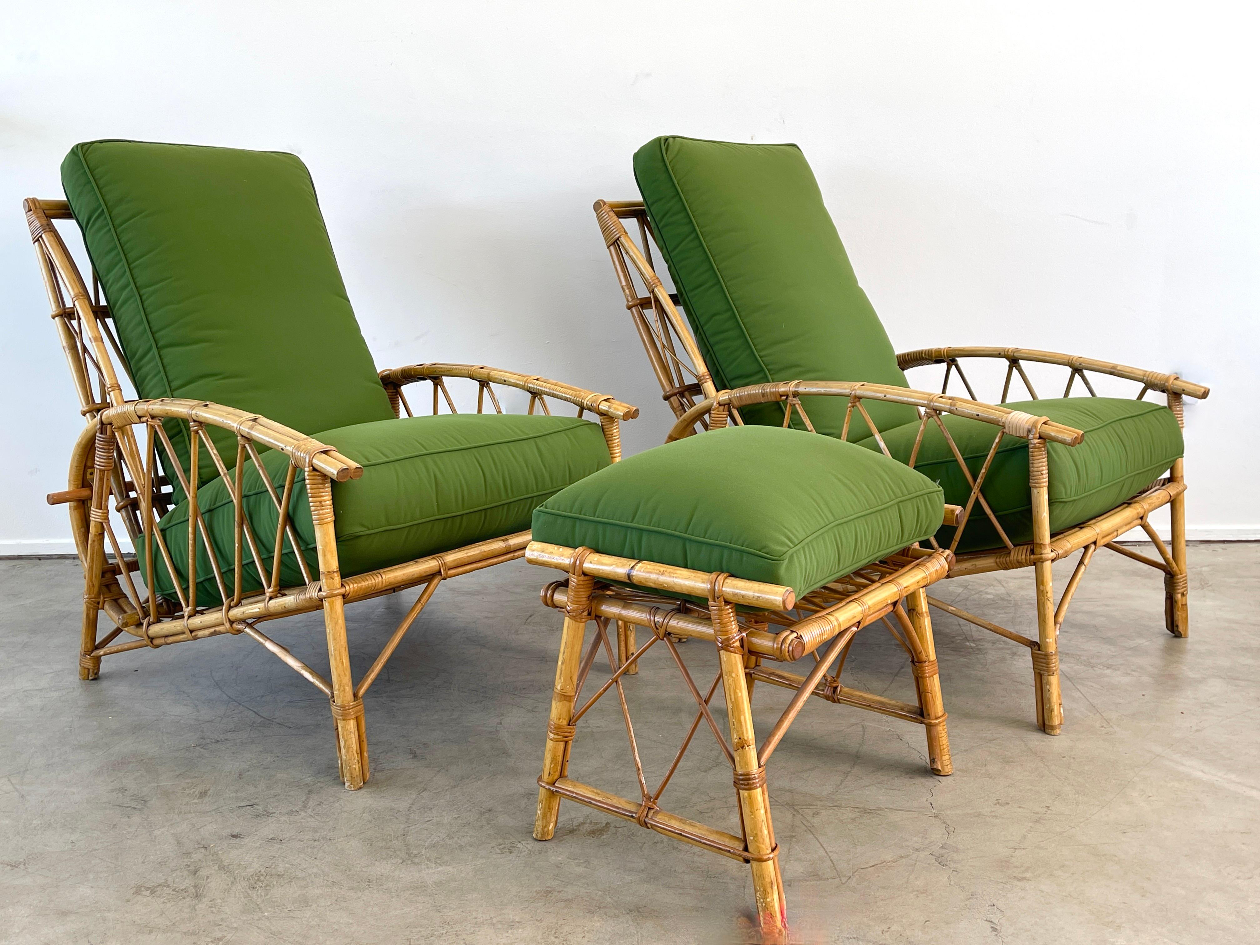 Audoux Minet Reclining Lounge Chairs & Ottoman 8