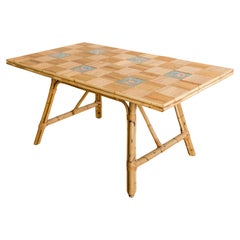 Audoux Minet + Roger Capron  Bamboo + Tile Dining Table