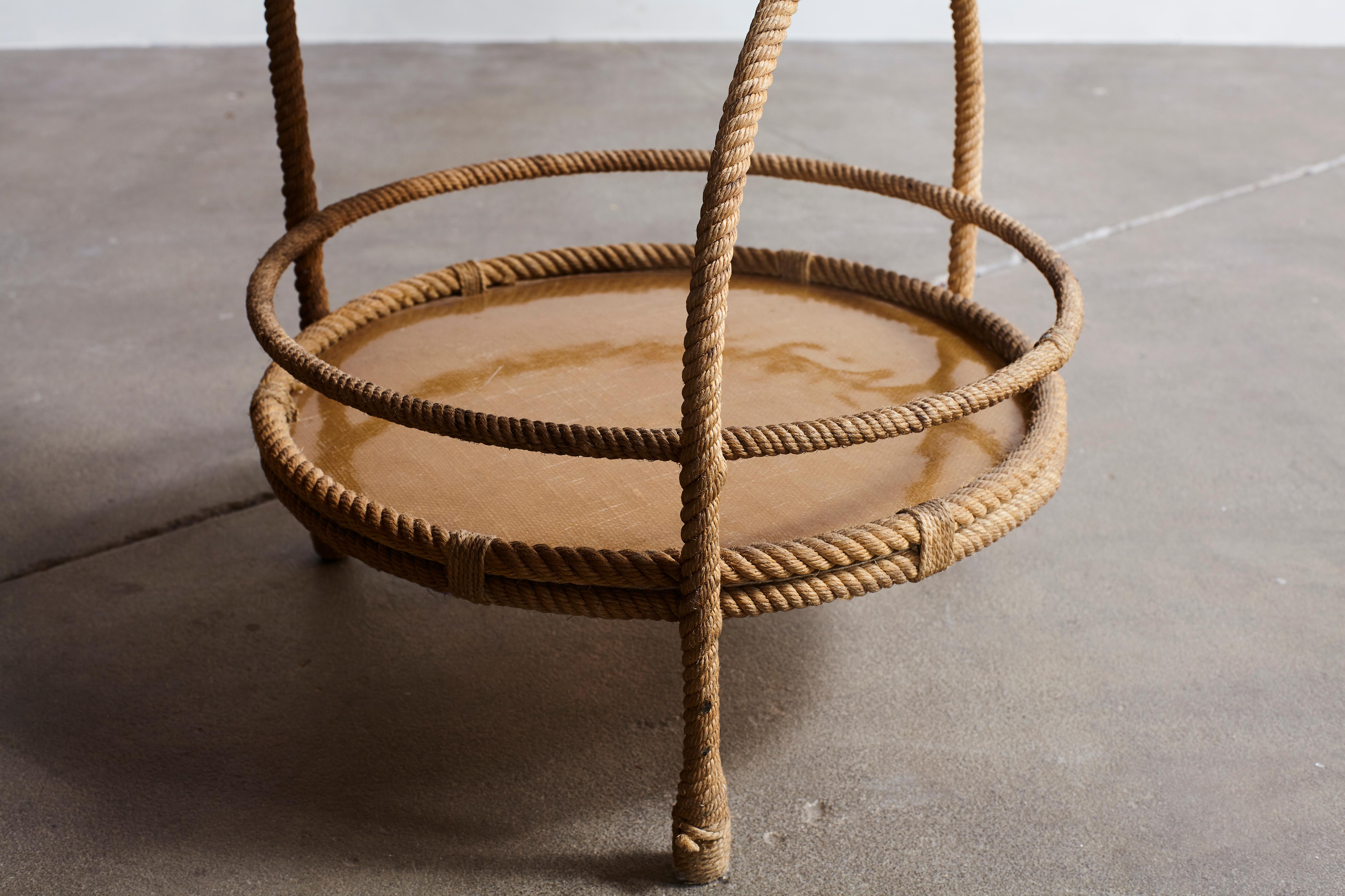 Audoux-Minet Rope and Fiberglass Side Table 1