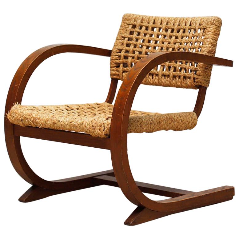 Audoux Minet Rope Armchair for Vibo, 1950s