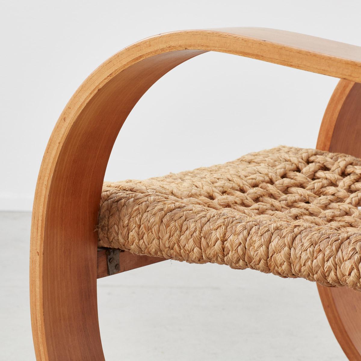 Mid-20th Century Audoux & Minet Rope Armchair for Vibo Vesoul, France, circa 1940