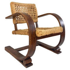 Audoux & Minet rope armchair made by Vibo Vesoul, France c.1940s