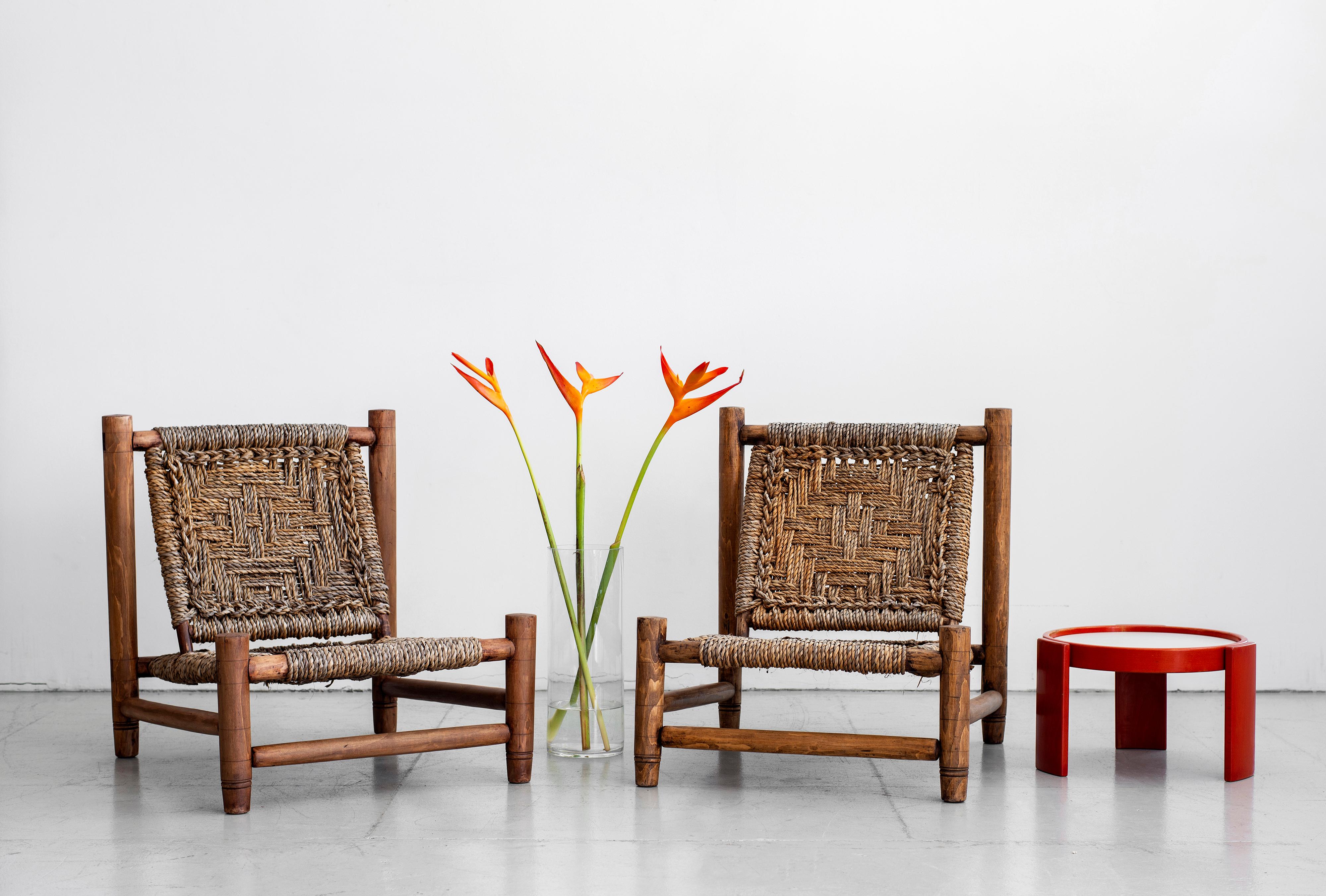 French Audoux Minet Rope Chairs