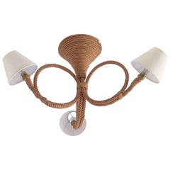 Audoux Minet Rope Chandelier, 1960s