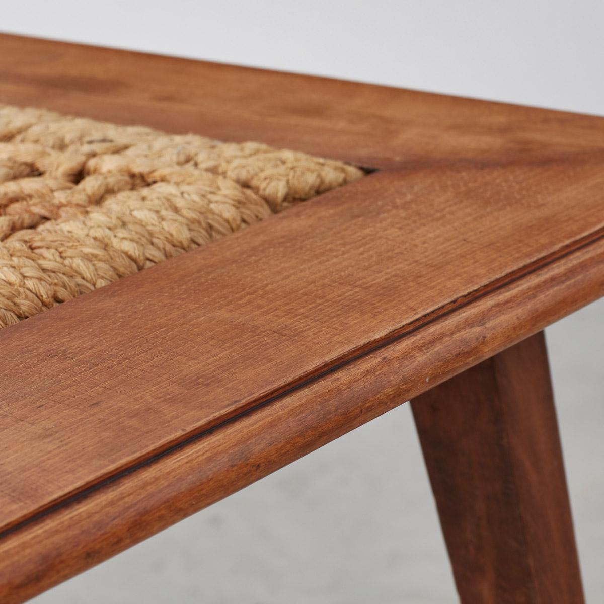 Seagrass Audoux Minet Rope Coffee Table Vibo Vesoul, France, 1940s