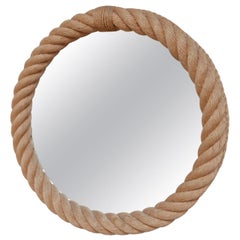 Audoux Minet Rope Cord Midcentury French Mirror