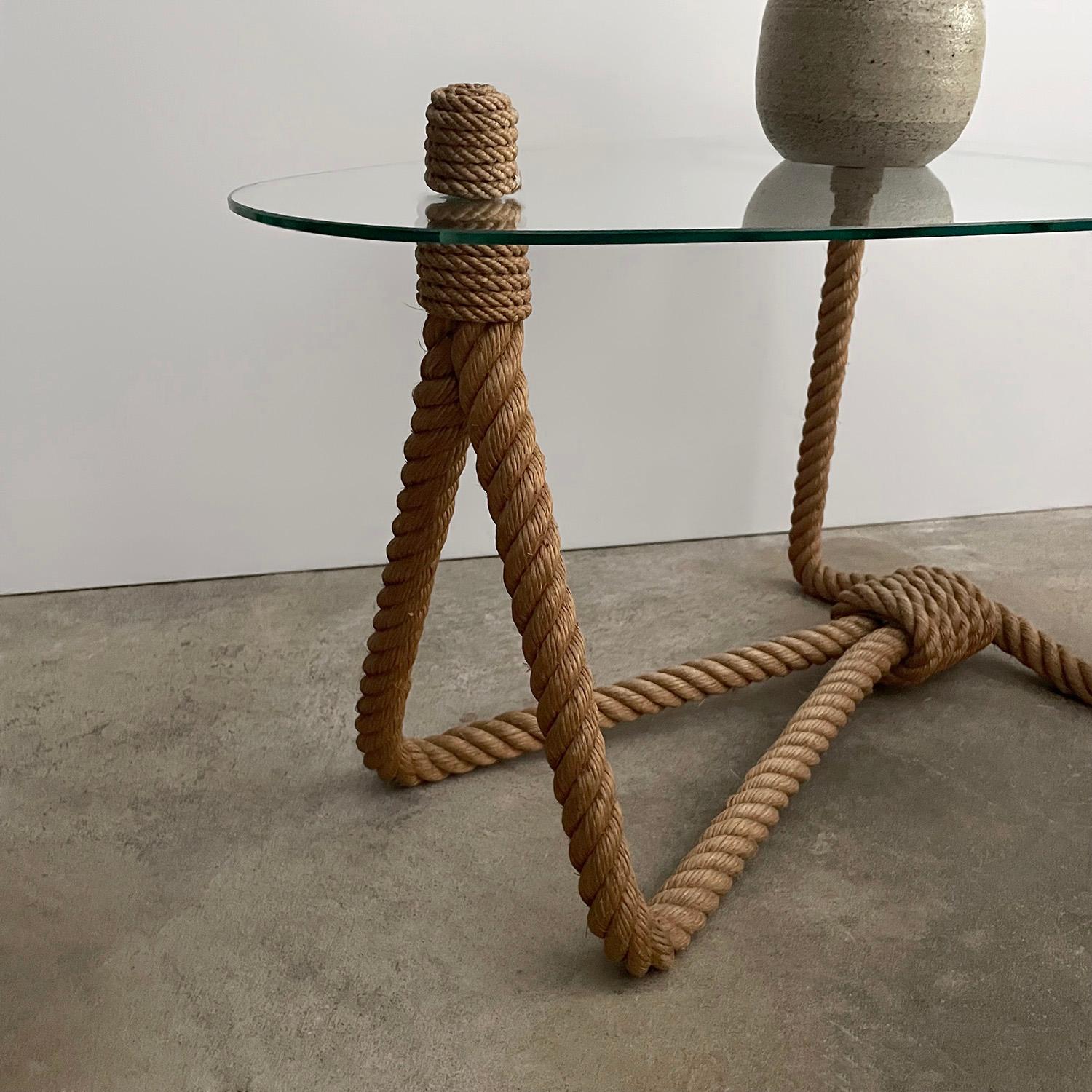 Audoux Minet Rope & Glass Coffee Table  5