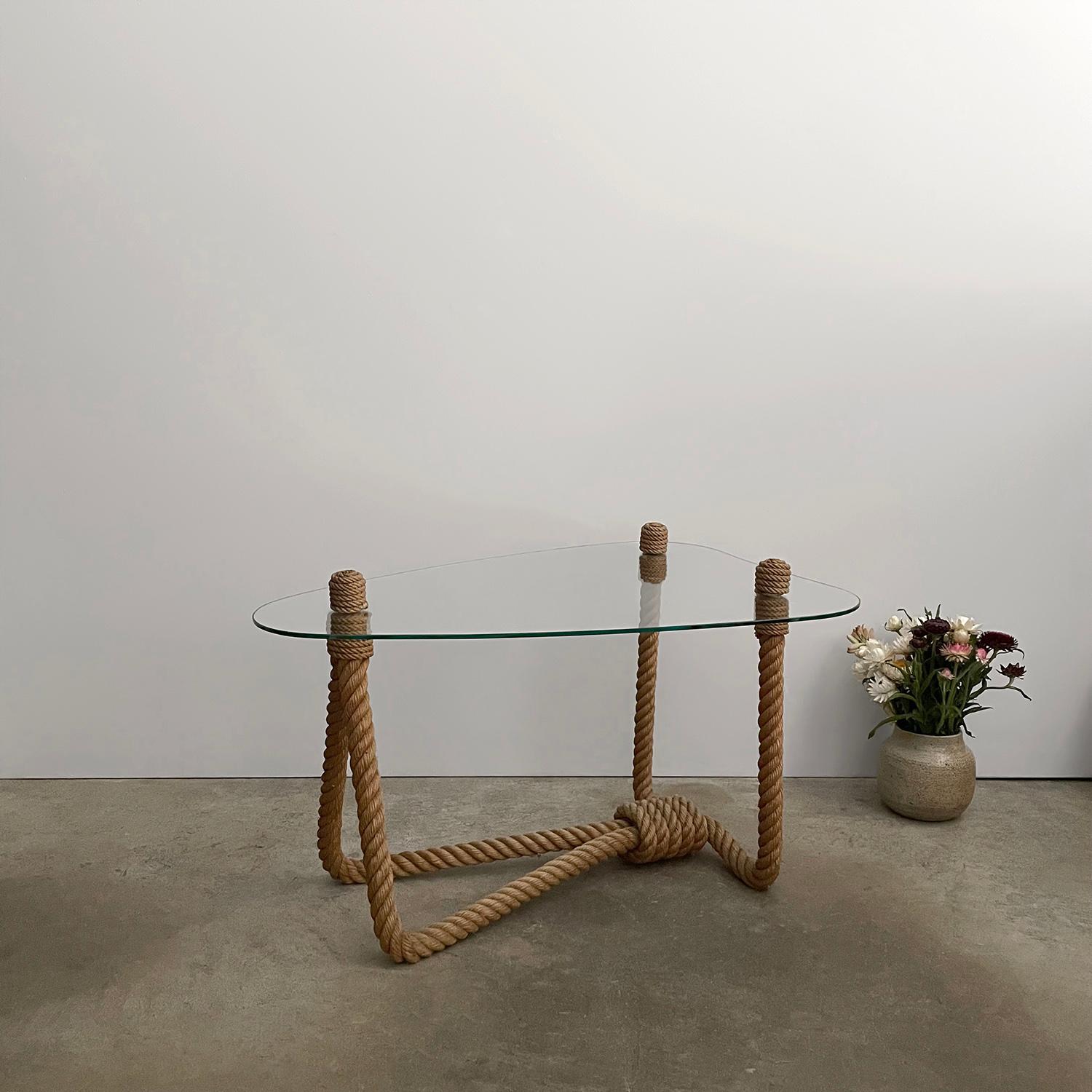 Audoux Minet Rope & Glass Coffee Table  6
