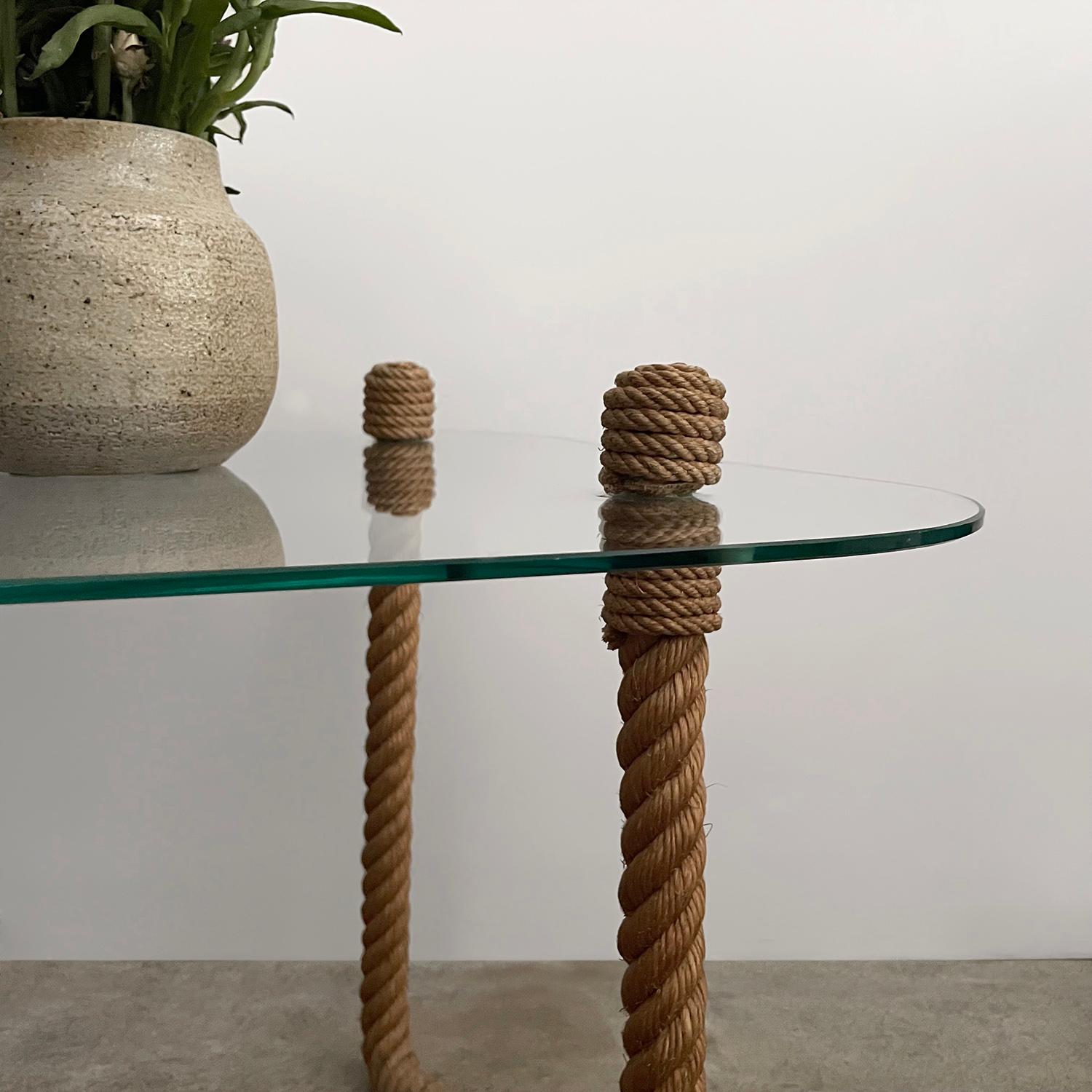 Audoux Minet Rope & Glass Coffee Table  1