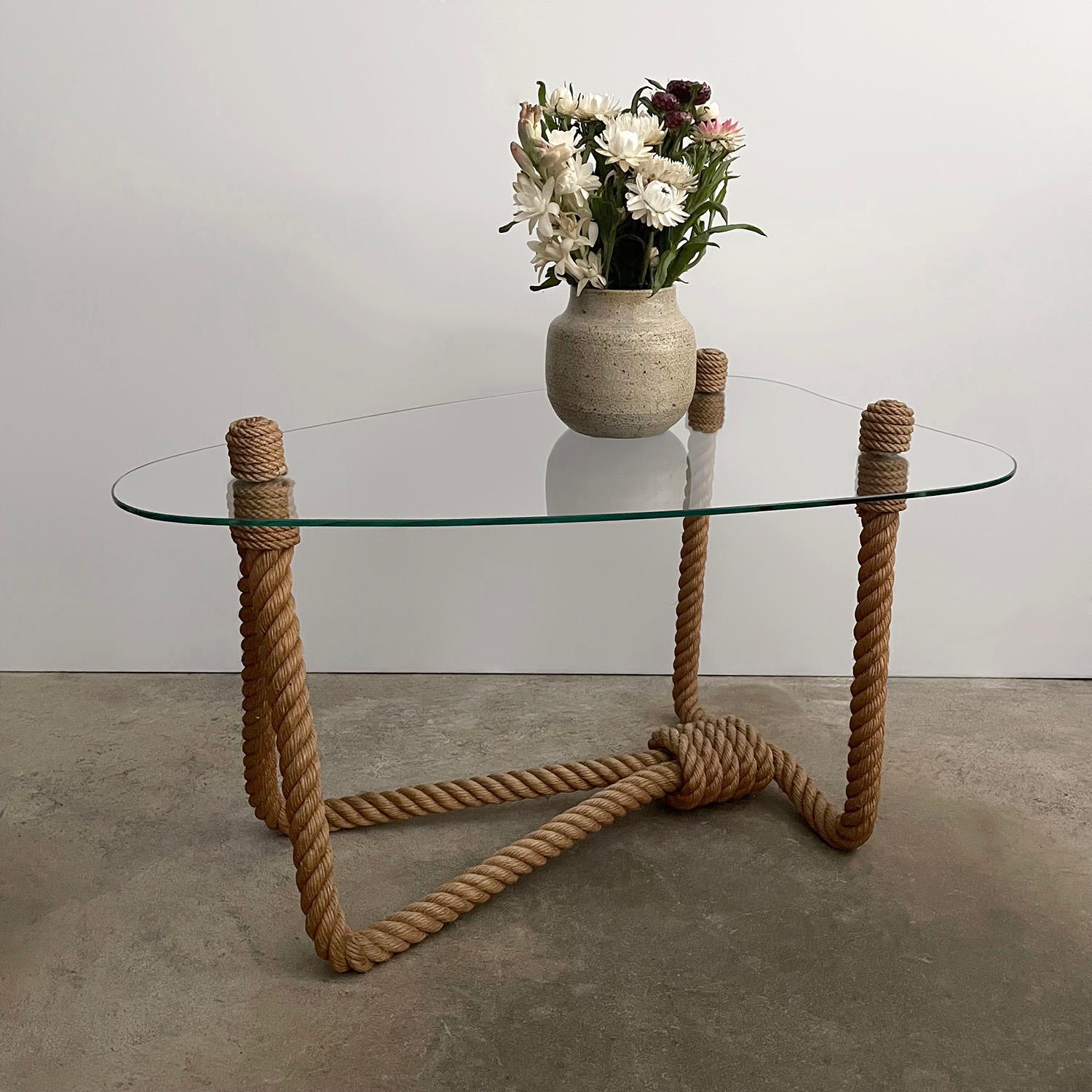 Audoux Minet Rope & Glass Coffee Table  3