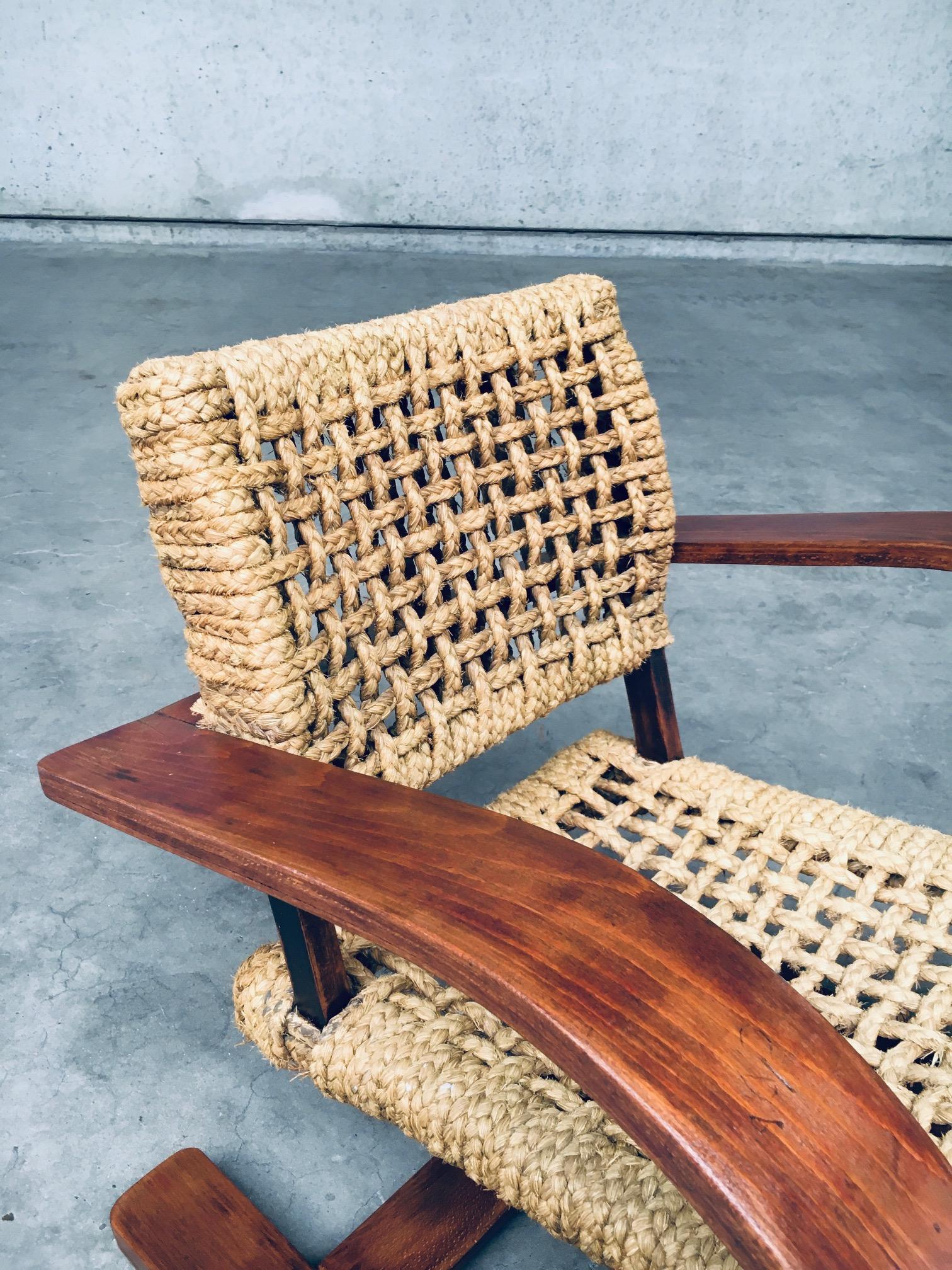 Audoux Minet Rope lounge Chair for Vibo Vesoul, France 1930's For Sale 5