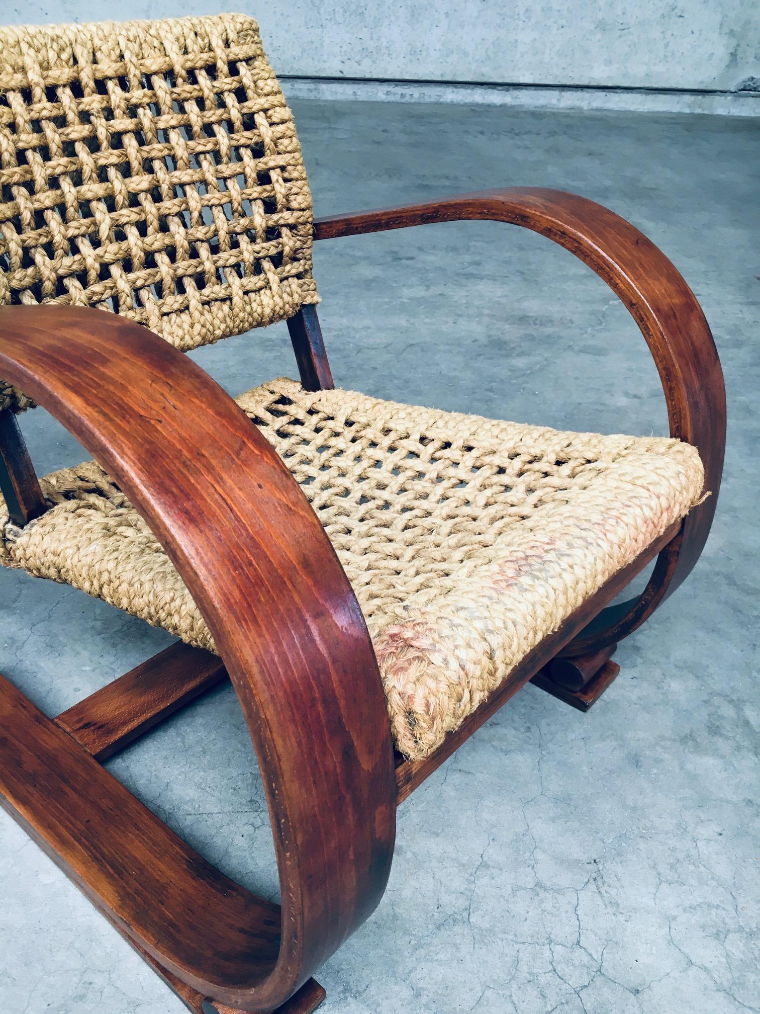 Audoux Minet Rope lounge Chair for Vibo Vesoul, France 1930's For Sale 6