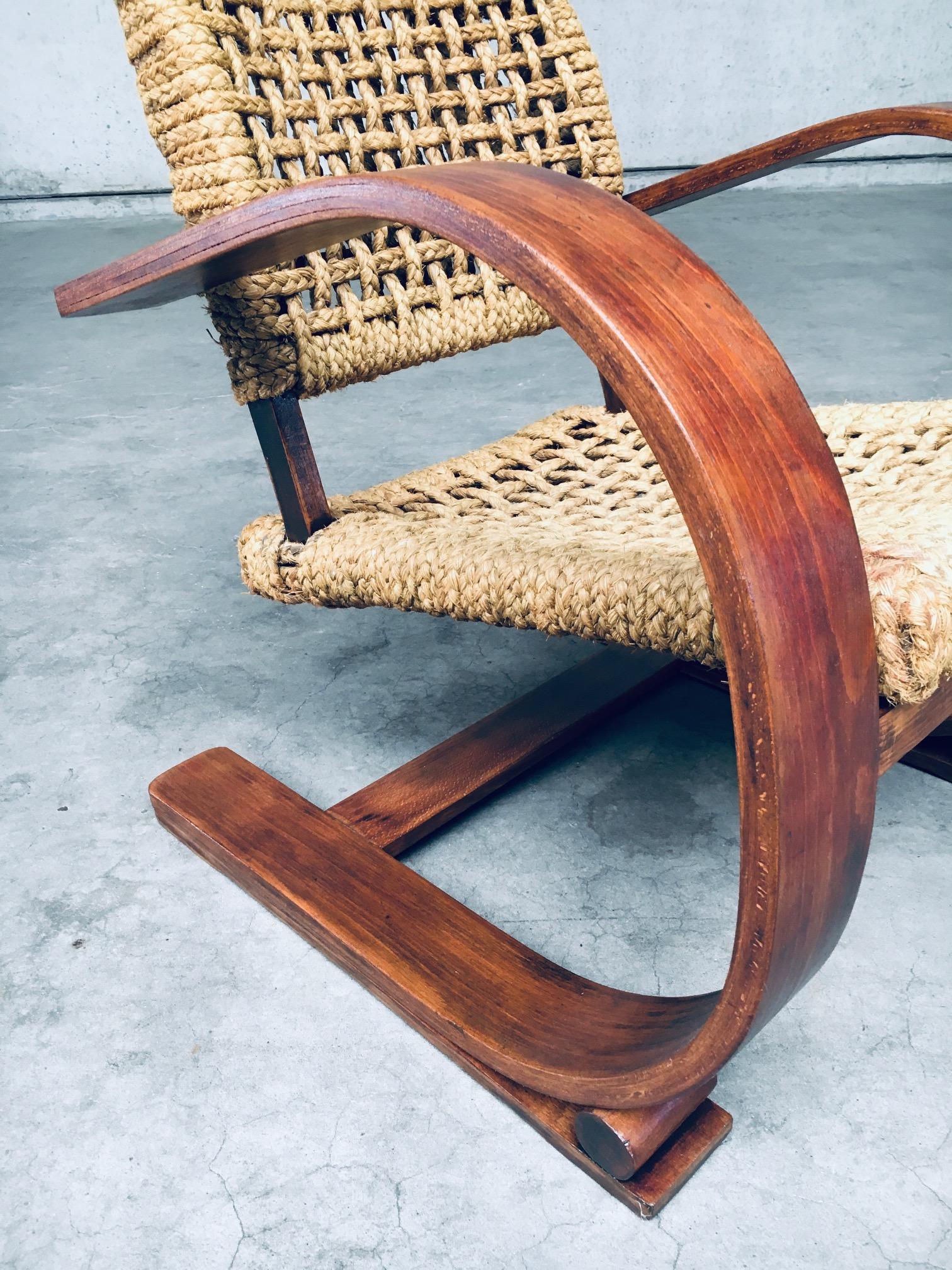 Audoux Minet Rope lounge Chair for Vibo Vesoul, France 1930's For Sale 7
