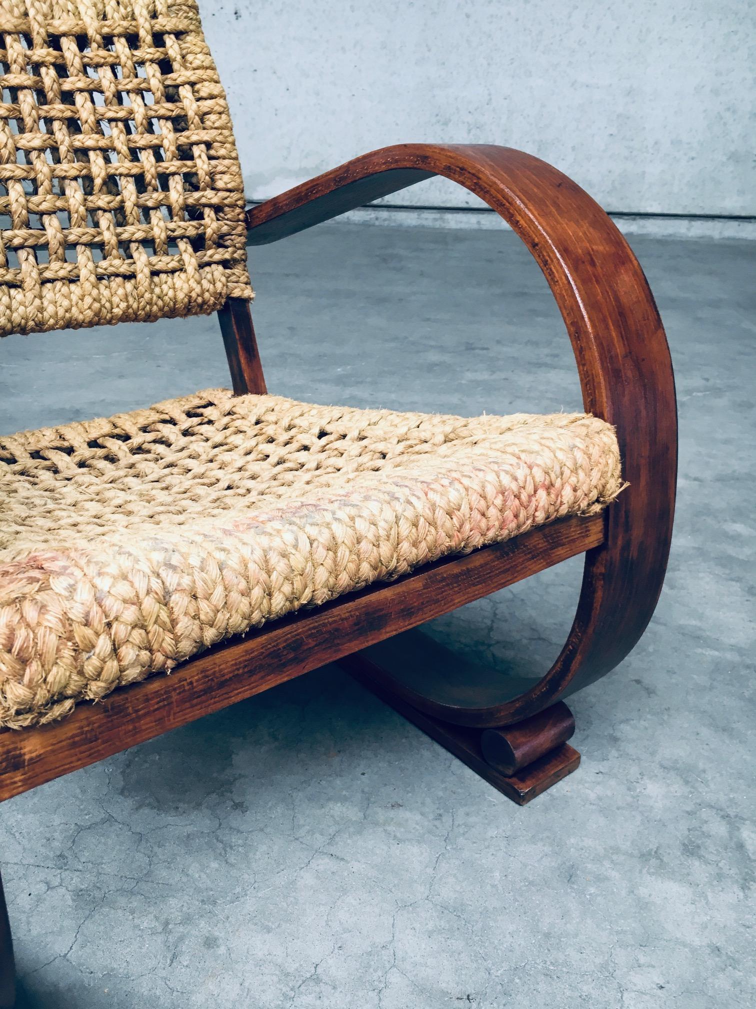Audoux Minet Rope lounge Chair for Vibo Vesoul, France 1930's For Sale 8
