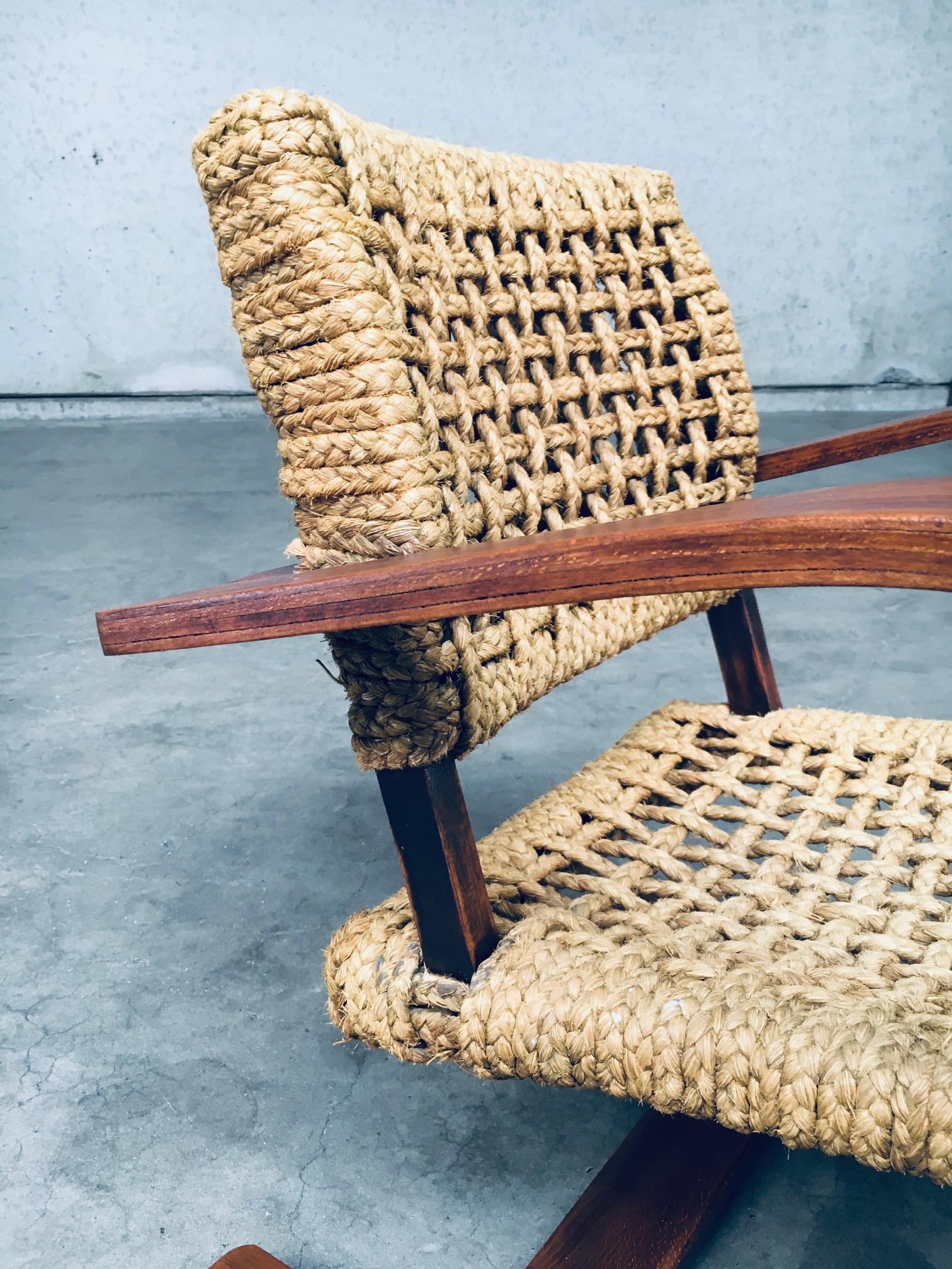 Audoux Minet Rope lounge Chair for Vibo Vesoul, France 1930's For Sale 9