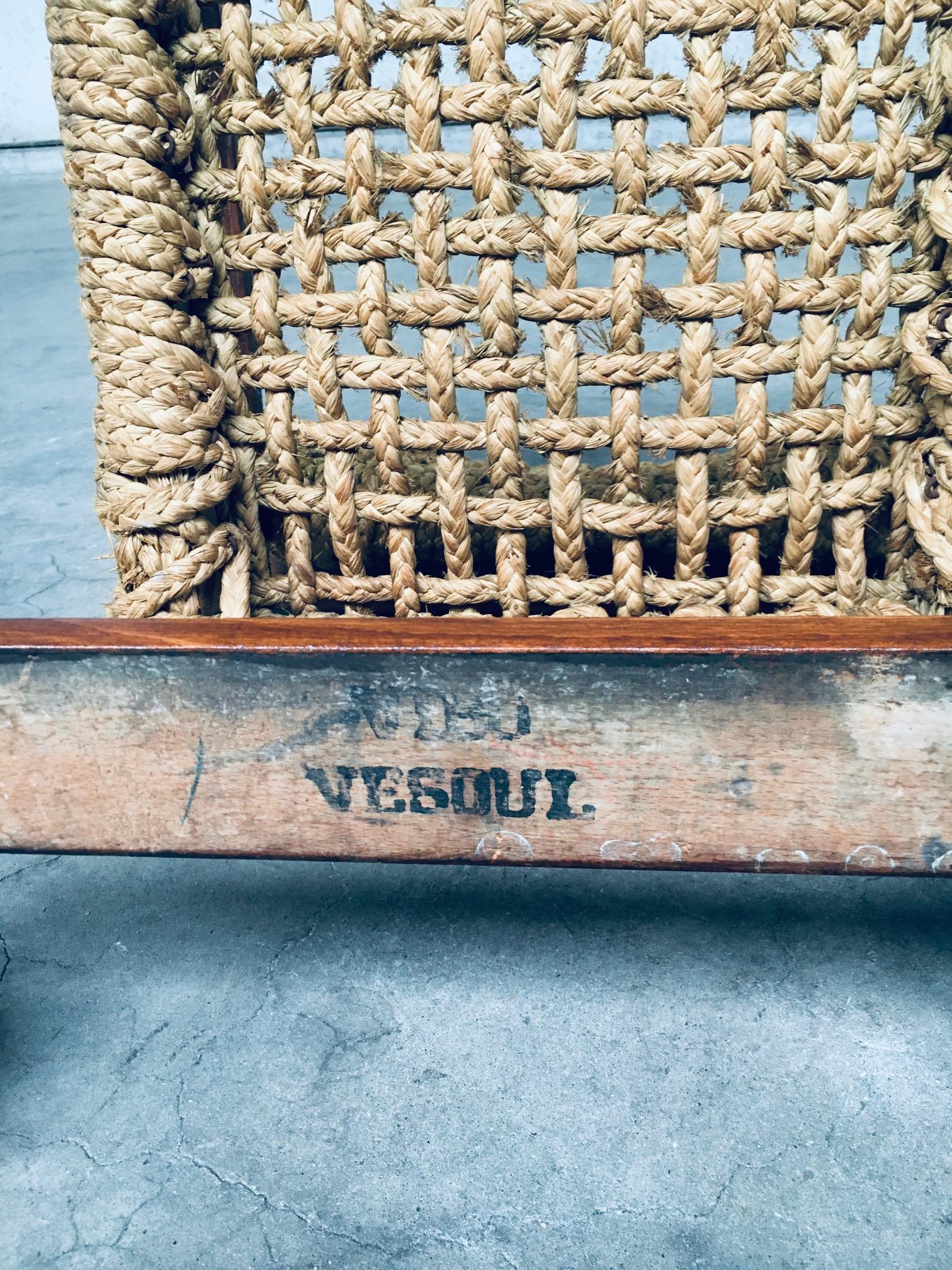 Audoux Minet Rope lounge Chair for Vibo Vesoul, France 1930's For Sale 13