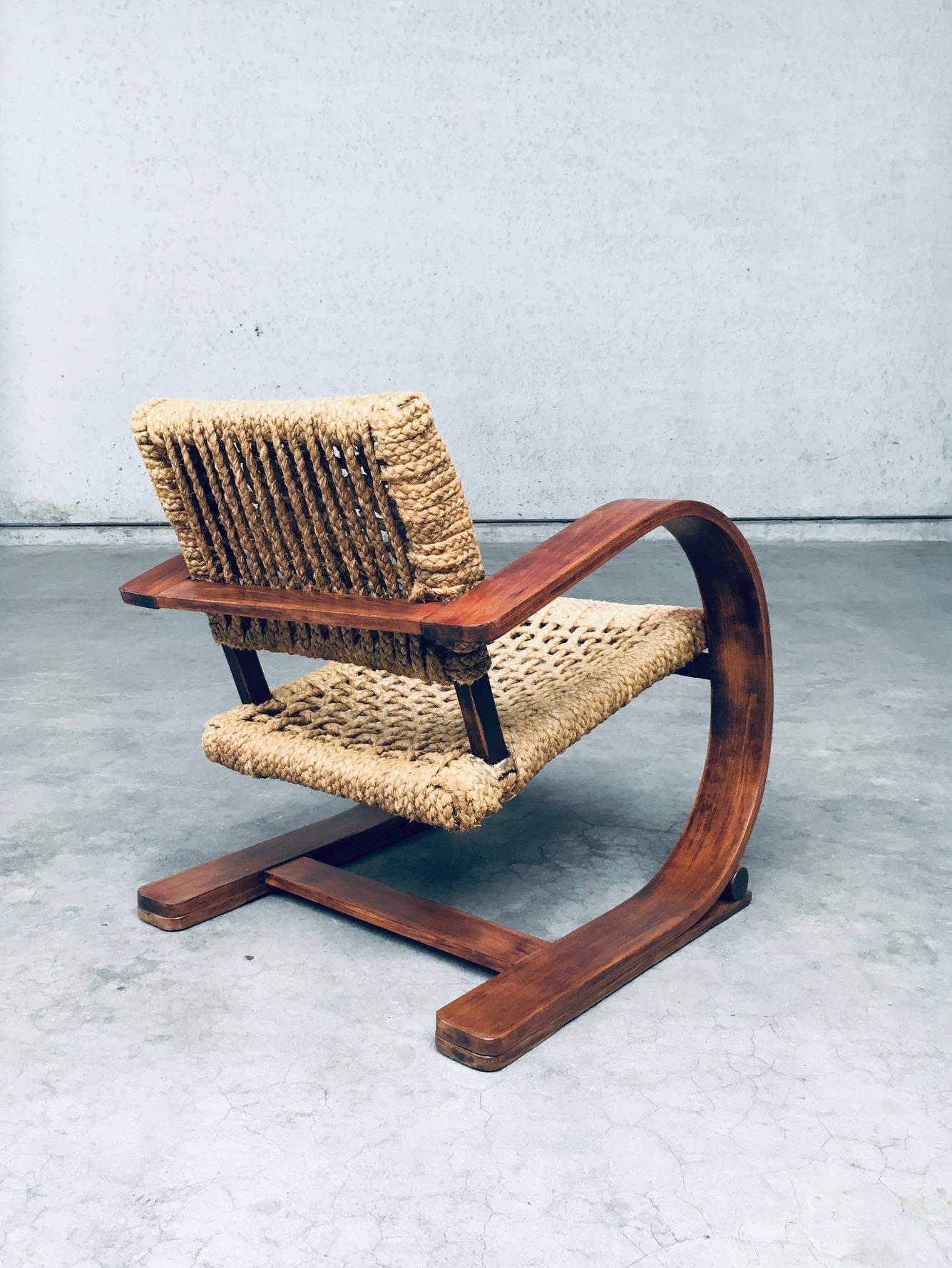 Audoux Minet Rope lounge Chair for Vibo Vesoul, France 1930's For Sale 2