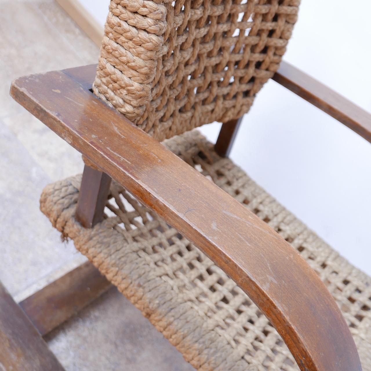 Audoux-Minet Rope Mid-Century French Bentwood Armchair 4