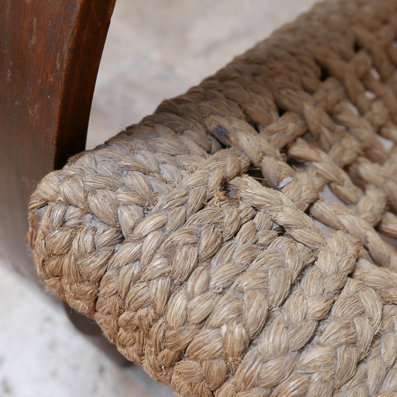 Audoux-Minet Rope Mid-Century French Bentwood Armchair In Good Condition In London, GB