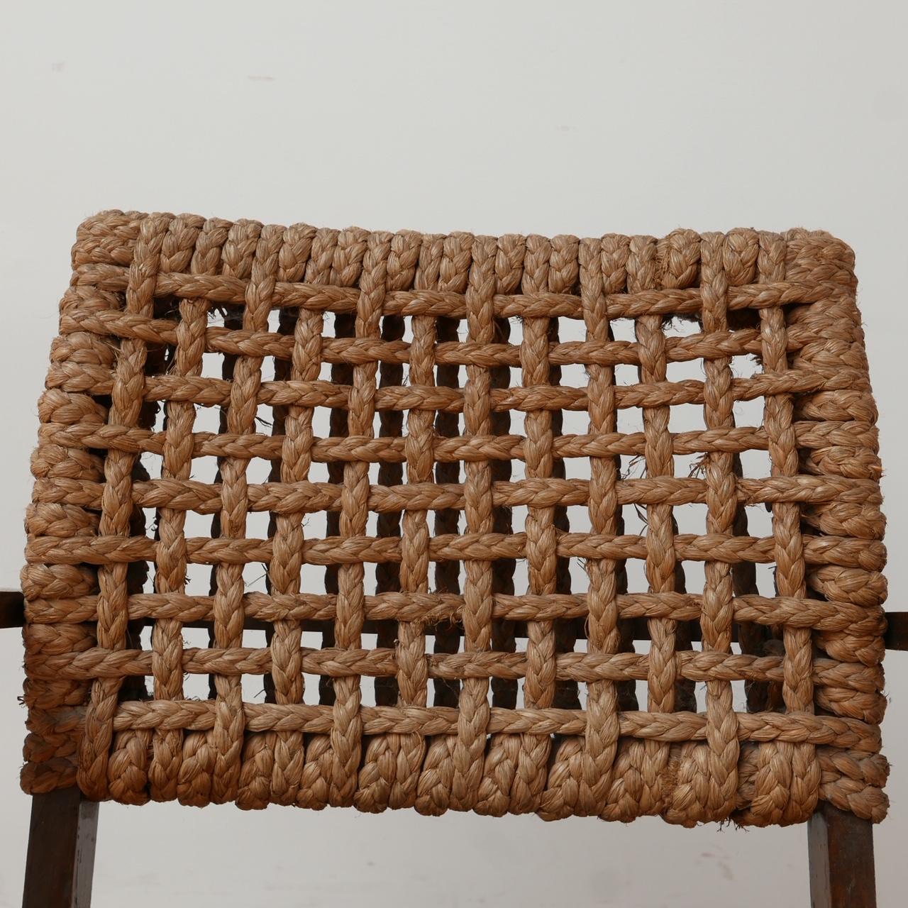 20th Century Audoux-Minet Rope Mid-Century French Bentwood Armchair