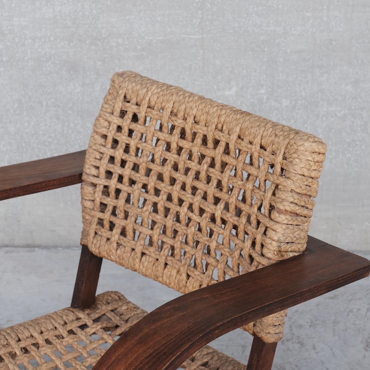 Audoux-Minet Rope Mid-Century French Bentwood Armchair 2