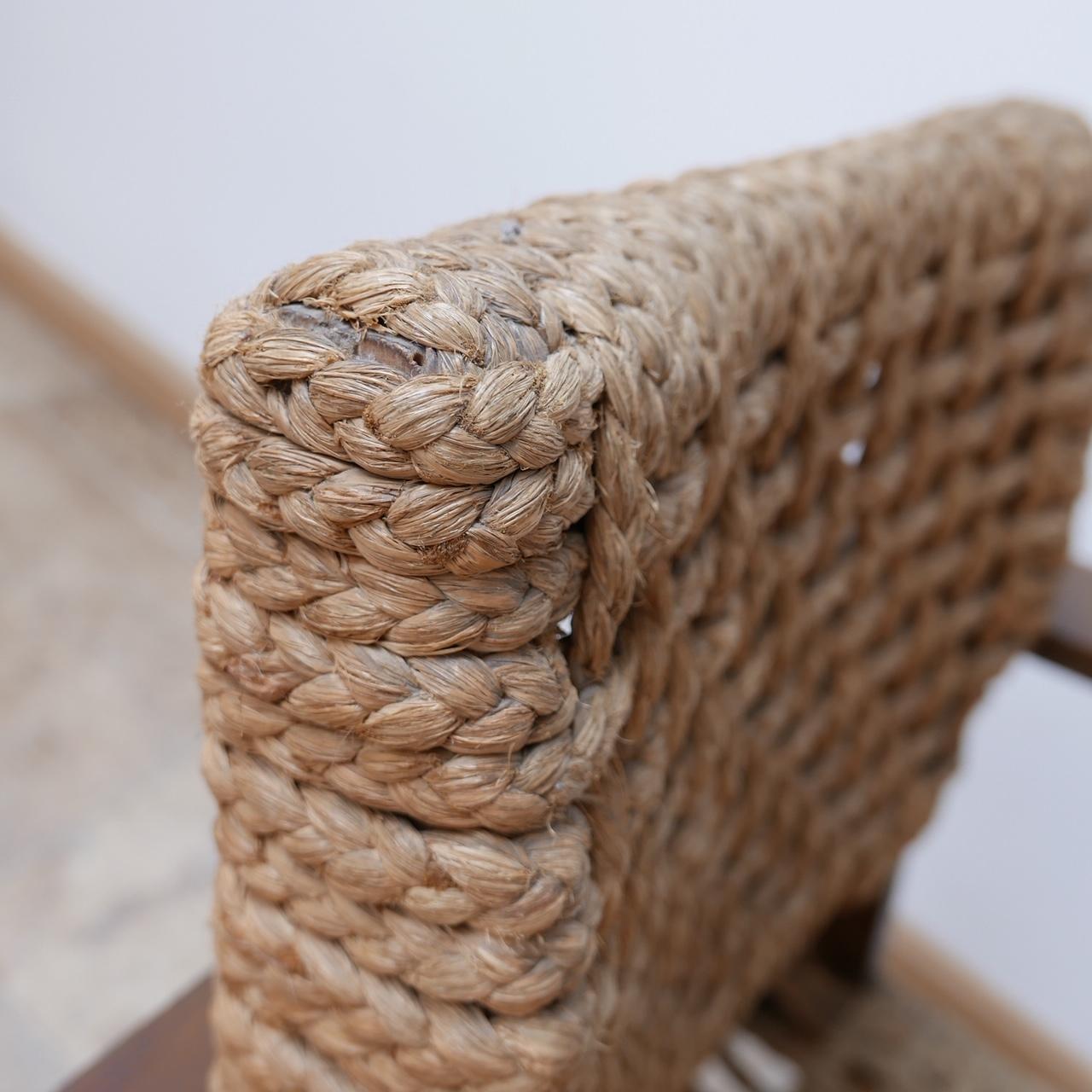 Audoux-Minet Rope Mid-Century French Bentwood Armchair 3