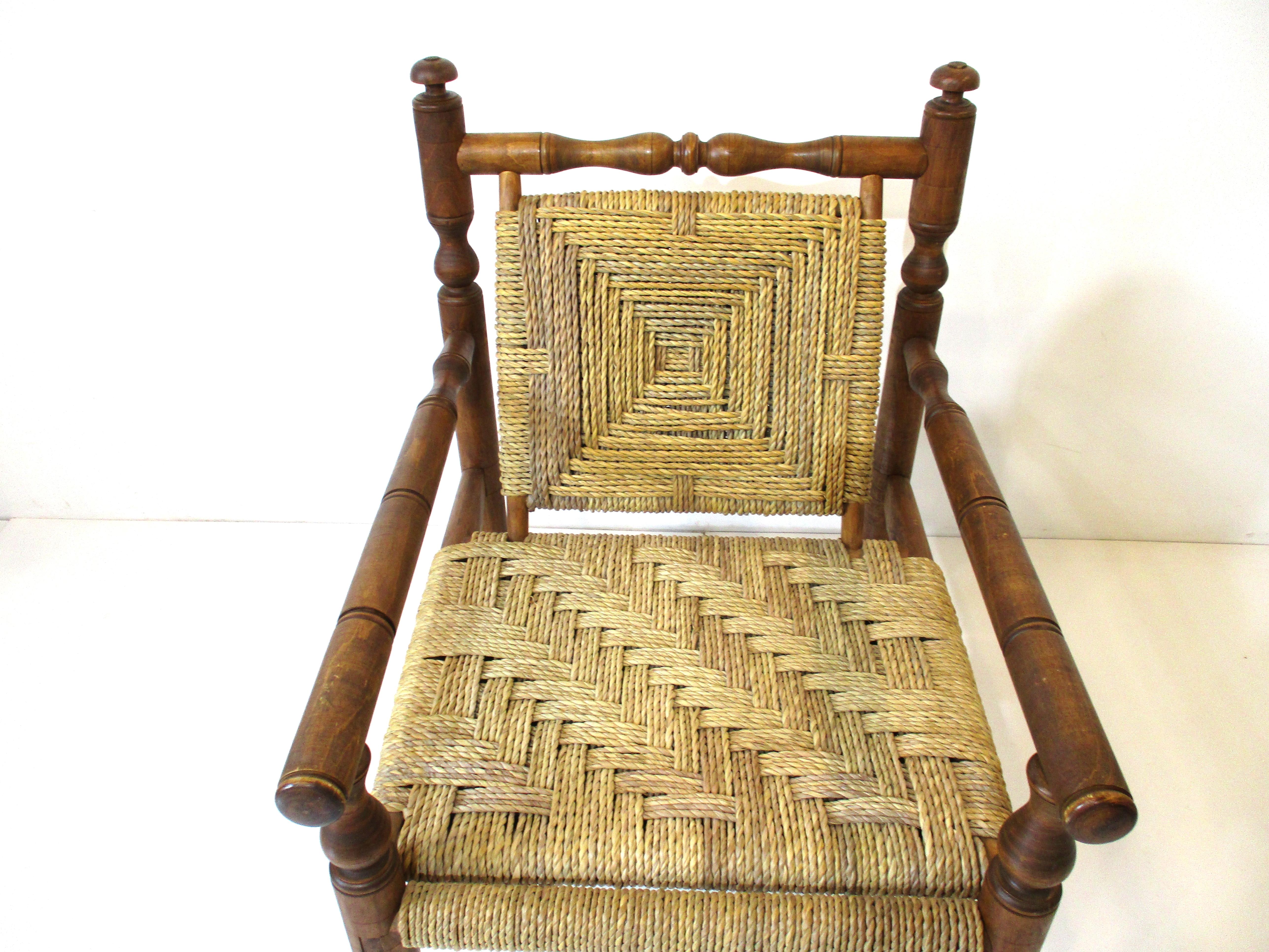 Audoux Minet Rope Mid Century French Lounge Chairs 6