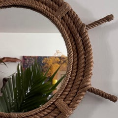 **Audoux-Minet Rope Mirror in the Shape of a Ship’s Wheel, 20th Century